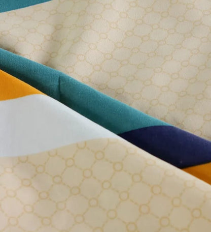 Super Soft Glace Cotton All Round Elastic Fitted Double Bed Bedsheet with 2 Pillow Covers-72x78x8